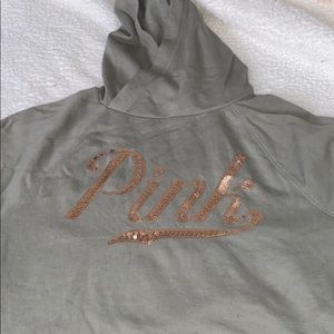 Pink army green hoodie